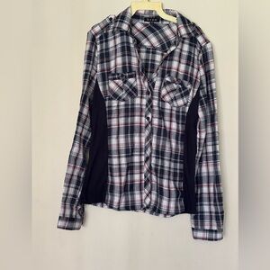 Hype Plaid Long Sleeve Women’s Shirt Size Medium